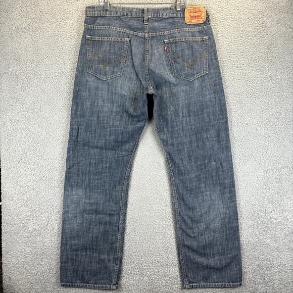 Levis 569 Mens Jeans 36x34 Loose Baggy Straight Blue Denim Cotton (meas 38x32) - Picture 4 of 10
